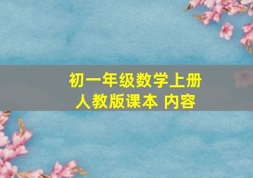 初一年级数学上册人教版课本 内容